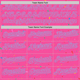 Custom Pink Light Blue 3D Pattern Design Confetti Colorful Speckle Authentic Baseball Jersey