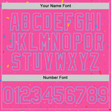 Custom Pink Light Blue 3D Pattern Design Confetti Colorful Speckle Authentic Baseball Jersey