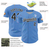 Custom Powder Blue Black-White 3D Pattern Design Confetti Colorful Speckle Authentic Baseball Jersey
