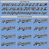 Custom Powder Blue Black-White 3D Pattern Design Confetti Colorful Speckle Authentic Baseball Jersey