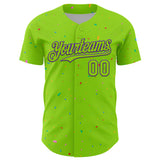Custom Neon Green Purple 3D Pattern Design Confetti Colorful Speckle Authentic Baseball Jersey