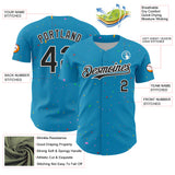 Custom Panther Blue Black-White 3D Pattern Design Confetti Colorful Speckle Authentic Baseball Jersey