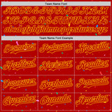 Custom Red Gold 3D Pattern Design Confetti Colorful Speckle Authentic Baseball Jersey