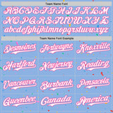 Custom Light Blue White-Pink 3D Pattern Design Confetti Colorful Speckle Authentic Baseball Jersey