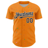 Custom Bay Orange Black-White 3D Pattern Design Confetti Colorful Speckle Authentic Baseball Jersey