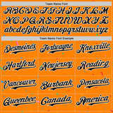 Custom Bay Orange Black-White 3D Pattern Design Confetti Colorful Speckle Authentic Baseball Jersey
