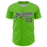 Custom Aurora Green Black-White 3D Pattern Design Confetti Colorful Speckle Authentic Baseball Jersey