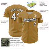 Custom Old Gold White-Black 3D Pattern Design Confetti Colorful Speckle Authentic Baseball Jersey