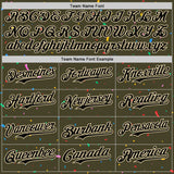 Custom Olive Black-Cream 3D Pattern Design Confetti Colorful Speckle Authentic Baseball Jersey