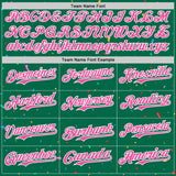 Custom Kelly Green Pink-White 3D Pattern Design Confetti Colorful Speckle Authentic Baseball Jersey