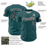 Custom Midnight Green Black-White 3D Pattern Design Confetti Colorful Speckle Authentic Baseball Jersey