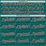 Custom Midnight Green Black-White 3D Pattern Design Confetti Colorful Speckle Authentic Baseball Jersey