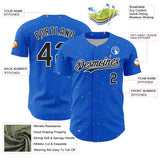 Custom Thunder Blue Black-White 3D Pattern Design Confetti Colorful Speckle Authentic Baseball Jersey