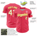 Custom Neon Pink White-Yellow 3D Pattern Design Confetti Colorful Speckle Authentic Baseball Jersey