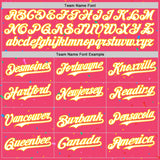 Custom Neon Pink White-Yellow 3D Pattern Design Confetti Colorful Speckle Authentic Baseball Jersey