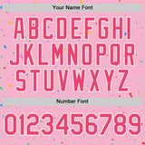 Custom Light Pink Neon Pink-White 3D Pattern Design Confetti Colorful Speckle Authentic Baseball Jersey