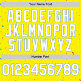 Custom Light Yellow White-Light Blue 3D Pattern Design Confetti Colorful Speckle Authentic Baseball Jersey