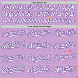 Custom Light Purple White-Purple 3D Pattern Design Confetti Colorful Speckle Authentic Baseball Jersey