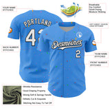 Custom Electric Blue White-Black 3D Pattern Design Confetti Colorful Speckle Authentic Baseball Jersey