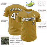 Custom Old Gold White-Black 3D Pattern Design Confetti Colorful Speckle Authentic Baseball Jersey