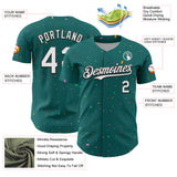 Custom Teal White-Black 3D Pattern Design Confetti Colorful Speckle Authentic Baseball Jersey