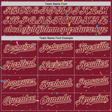 Custom Crimson Cream 3D Pattern Design Confetti Colorful Speckle Authentic Baseball Jersey