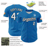Custom Blue White-Black 3D Pattern Design Confetti Colorful Speckle Authentic Baseball Jersey