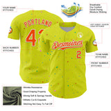 Custom Neon Yellow White-Black 3D Pattern Design Confetti Colorful Speckle Authentic Baseball Jersey