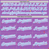Custom Medium Purple Light Blue-White 3D Pattern Design Confetti Colorful Speckle Authentic Baseball Jersey