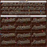 Custom Brown Black-Cream 3D Pattern Design Confetti Colorful Speckle Authentic Baseball Jersey