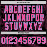 Custom Black Pink-Light Blue Curve Lines Authentic Baseball Jersey