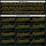 Custom Black Kelly Green-Old Gold Curve Lines Authentic Baseball Jersey
