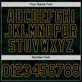 Custom Black Kelly Green-Old Gold Curve Lines Authentic Baseball Jersey