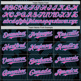 Custom Black Pink-Sky Blue Curve Lines Authentic Baseball Jersey