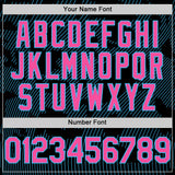Custom Black Pink-Sky Blue Curve Lines Authentic Baseball Jersey