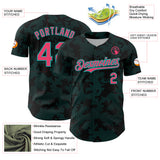 Custom Black Neon Pink-Aqua Curve Lines Authentic Baseball Jersey