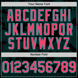 Custom Black Neon Pink-Aqua Curve Lines Authentic Baseball Jersey