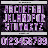 Custom Black Medium Purple-White Curve Lines Authentic Baseball Jersey