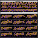 Custom Black Purple-Yellow Curve Lines Authentic Baseball Jersey