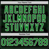 Custom Black Grass Green-White Curve Lines Authentic Baseball Jersey