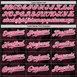 Custom Black Neon Pink-White Curve Lines Authentic Baseball Jersey