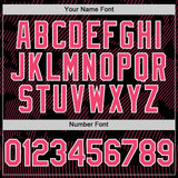 Custom Black Neon Pink-White Curve Lines Authentic Baseball Jersey