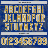 Custom Royal Old Gold-White Curve Lines Authentic Baseball Jersey