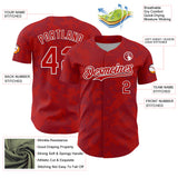 Custom Red Royal-White Curve Lines Authentic Baseball Jersey