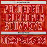 Custom Red Gold-White Curve Lines Authentic Baseball Jersey