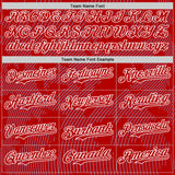 Custom Red Light Blue-White Curve Lines Authentic Baseball Jersey