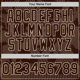 Custom Brown Cream Curve Lines Authentic Baseball Jersey