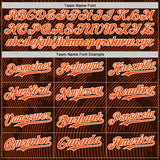 Custom Brown Orange-White Curve Lines Authentic Baseball Jersey