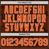 Custom Brown Orange-White Curve Lines Authentic Baseball Jersey