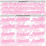 Custom White Pink Curve Lines Authentic Baseball Jersey